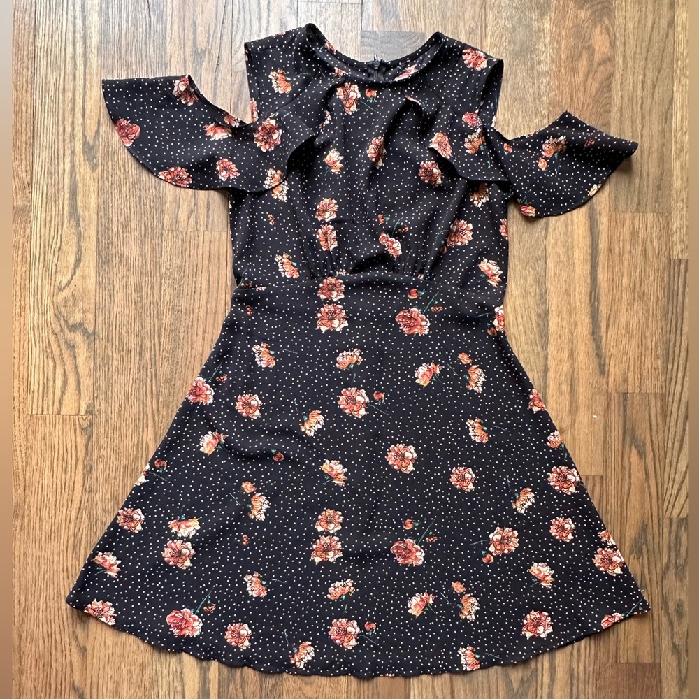 Kimchi Blue polka dot cold shoulder dress